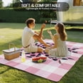 thumbnail image 4 of Outdoor Rug 5x8 ft Farmhouse Waterproof Outdoor Patio Rug Mat Non Slip Outside Area Rugs Carpet for RV,Camping,Porch,Deck,Pool,Balconybackyard,Pink Checkered Leopard Print Bow Pink Black, 4 of 9