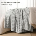 thumbnail image 5 of PHF Lightweight King Size Fleece Blanket, Contemporary Flannel Fleece 3D Jacquard Aesthetic Fluffy Blanket, No Shedding, No Pilling, 108" x 90", Light Grey, 5 of 8