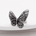 thumbnail image 2 of PAURO Jewelry Women Men's Vintage Punk Butterfly Style Ring Stainless Steel Statement Party Ring Silver Size 7, 2 of 5