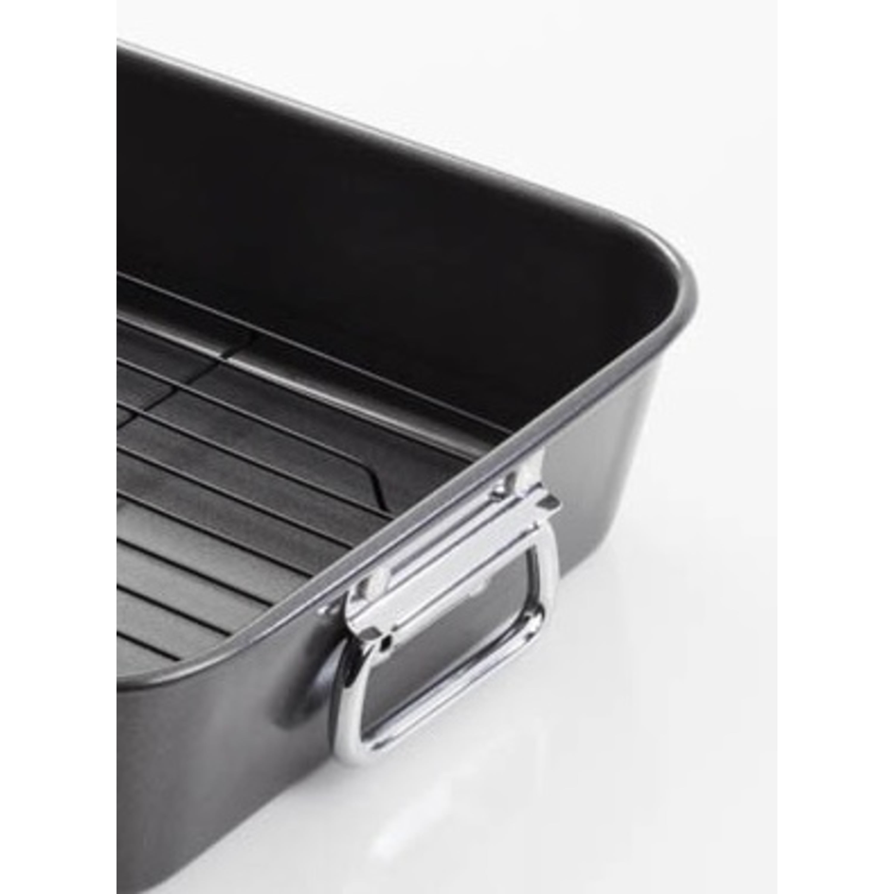 Judge H045 Extra Large Stainless Steel Roasting Pan with Rack, 36cm x 26cm  x 10cm, Oven Safe, Dishwasher Safe, Gift Box - 25 Year Guarantee
