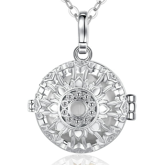 INFUSEU Sunflower Urn Necklace for Ashes for Women, Human Pet Cremation Memorial Jewelry for Dad Mom Grandma Grandpa Pet Dog Cat Meaningful Keepsake Sun Flower Pendant and 24 Inch Chain