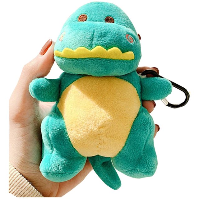 Funda para Airpods ZHAOCHENG 1 y 2 con llavero diseño de dinosaurio color verde