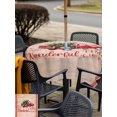 thumbnail image 4 of Outdoor Tablecloth with Umbrella Hole and Zipper, Christmas Square Table Cloth 60x60 Inch Waterproof Tablecloth, Xmas Truck Tree Snowflake Red Striped Vintage Picnic Table Cover for Patio Camping, 4 of 7