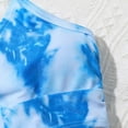 thumbnail image 7 of Odeerbi Teen Girls Three Pieces Swimsuit Tie-dye Bikini Sets with Sarong Coverups Toddler Kids Baby Girls Fashion Cute Gradient Print Swimming Trunks Skirt Seaside Swimwear Set Blue, 7 of 7