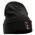 thumbnail image 4 of Halloween Grim Reaper Embroidered Long Knitted Beanie - Black OSFM, 4 of 5