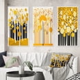 thumbnail image 1 of Designart "Minimal Art Abstract Yellow Forest II" Landscape Trees Framed Wall Art Set Of 3 - Yellow Trees Frame Gallery Wall Set For Home Decor, 1 of 6