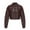 Coffee, variant on Fall Jackets for Women 2025 Solid Long Sleeve Button Lapel Cropped Leather With Pocket Moto Biker Slim Winter Coats