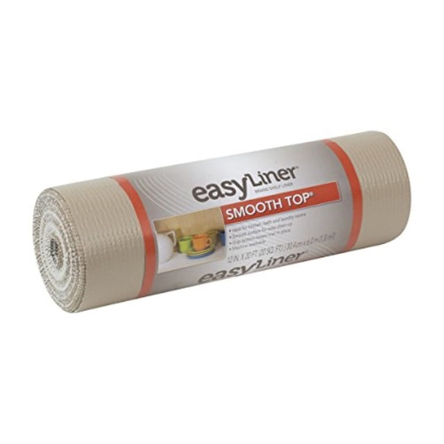 duck smooth top easy non-adhesive shelf liner 12-inch x 20-foot, x20', taupe