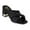 Dara Black, variant on Womens Block Heeled Sandals, Open Toe Fashion Heels, Twist Cross Band Slip On High Heel Dress Slides, Dara/Black/8