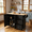 Black, variant on Homy Casa 52.7" Rolling Kitchen Island with Solid Wood Top, Storage Cabinet, Drawers & Drop Leaf, Black