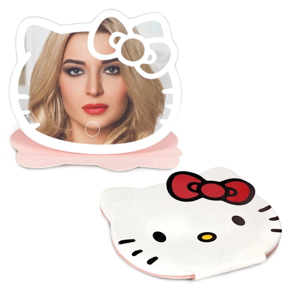 Impressions Vanity Hello Kitty Folio Tablet LED Mirror for Makeup with Multifunctional Mirror Cover