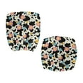 thumbnail image 4 of SCRAWLGOD Daisy Cow Print Black Beige Comfy Office Chair Slipcover Stretch Easy to Remove Swivel Chair Cover Washable Dustproof Desk Rotating Chair Slipcovers, 2 Piece Sets, 4 of 7