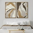 thumbnail image 2 of IDEA4WALL Framed Canvas Print Wall Art Set Minimalist Hills and Valleys Earthy Neutral Tones Brown Accents Digital Art Minimalist Neutral Artwork Clam/Relax for Home Decor - Natural 24"x36"x2, 2 of 5