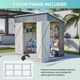 thumbnail image 6 of 4x8 Slope-Roof Reinforced Storage Shed with Weatherproof Sloping Roof & 4 Air Vents, Heavy-Duty Sturdy Metal Frame, Left/Right Optional Door, Outdoor Tool Shed Warehouse for Garden Storage Pet House, 6 of 8