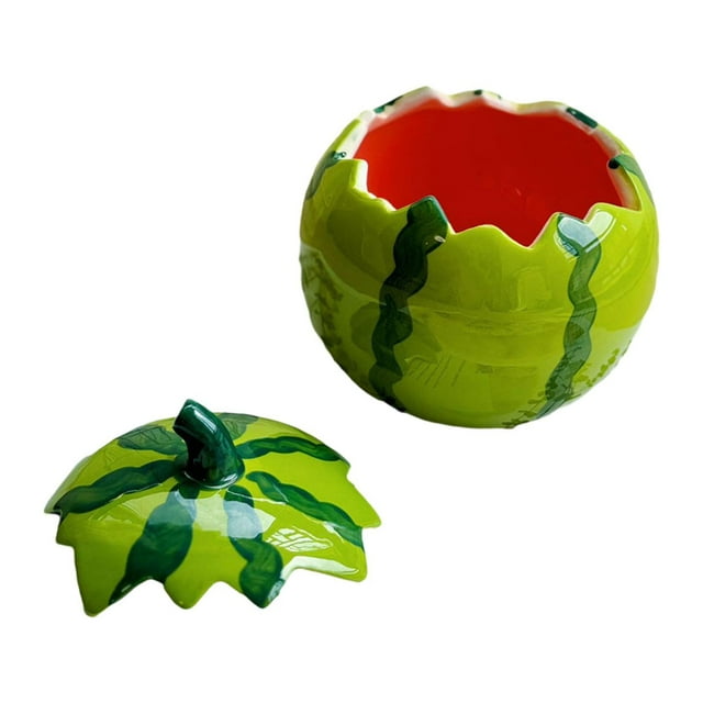 Cuenco de cerámica con forma de sandía, accesorio moderno, recipiente decorativo, cuenco para servir, taza de agua para la mesa de la cocina del hogar