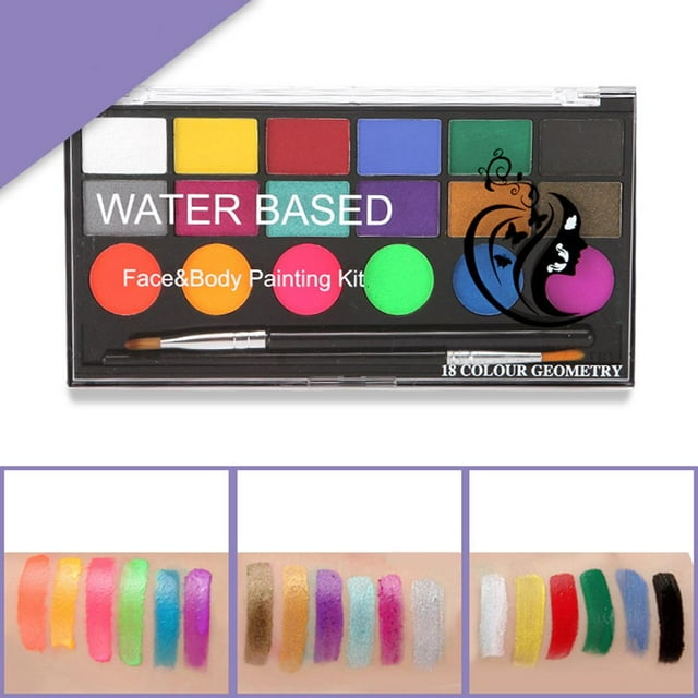 18 colores de pintura profesion Halloween Maquillaje cara Cuerpo Pintura Partido Disfraces de disfraces Disfraces maquillaje Yinane Pintura corporal facial