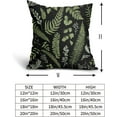 thumbnail image 5 of Sage Green Leaf Pillow Covers 18x18 Set of 2 Black Vintage Style Herbs Fern Floral Botanical Plant Print Spring Decorative Throw Pillow Cases Outdoor Seasonal Farmhouse Decor for Sofa Couch Bed, 5 of 6