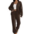 thumbnail image 3 of Sentmoon Women Outfits Sets Sweat Shirt Women's Fall Clothes Fashion Women Long Sleeve And Long Pants Casual 2PC Sets With Pockets Fall and Winter for Outdoor Activities and Hiking Coffee L, 3 of 10