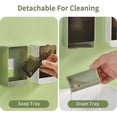 thumbnail image 2 of Jabonera para ducha, paquete de 2 jaboneras con desagüe para montaje en pared, para ducha, baño, bañera, fregadero de cocina (blanco, verde), para guardar el jabón, 2 of 5
