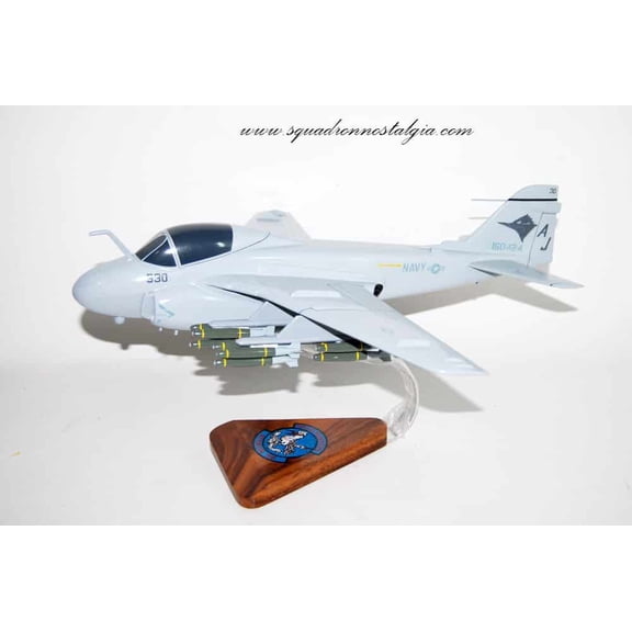 VA-36 Roadrunner A-6e (1990) Intruder Model, 1/36th Scale, Mahogany, Navy