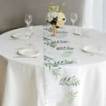 thumbnail image 2 of Efavormart White Green Non-Woven Olive Leaf Print Table Runner, Spring Summer Kitchen Dining Table Decoration - 11"x108", 2 of 5