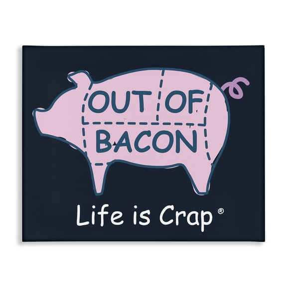 Stupell Industries Funny Out Of Bacon Novelty & Humor Painting Wrapped Canvas Art Print Wall Art, 20 x 16