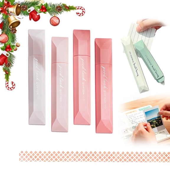 Double Sided Tape Pens,Double Sided Tape Roller,Scrapbook Supplies,Multipurpose Journaling Supplies for Scrapbooking, School Office & Crafts