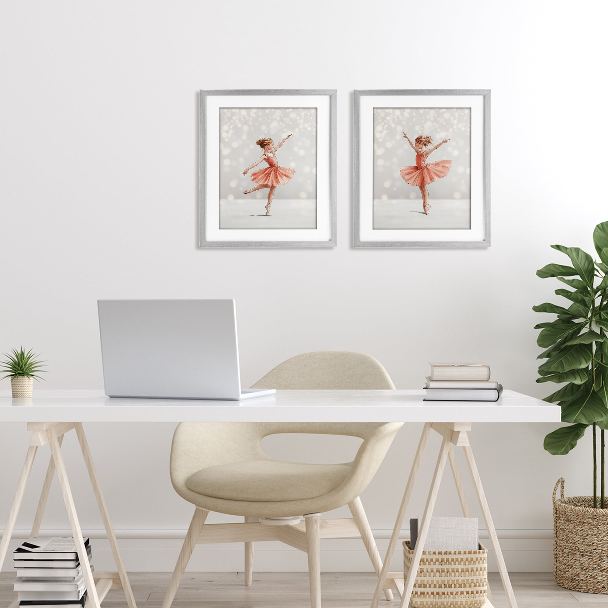 Stupell Industries Dancers In The Light 2 Piece Gray Framed Print Under Glass Set, design by Christine Simpson Art