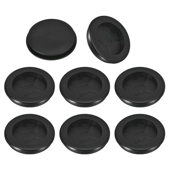 Uxcell 8Pack Rubber Grommets 2" (50mm) Drill Hole, 1-2/4" (41mm) ID Single Sided Hole Plugs Ring Gasket, Black