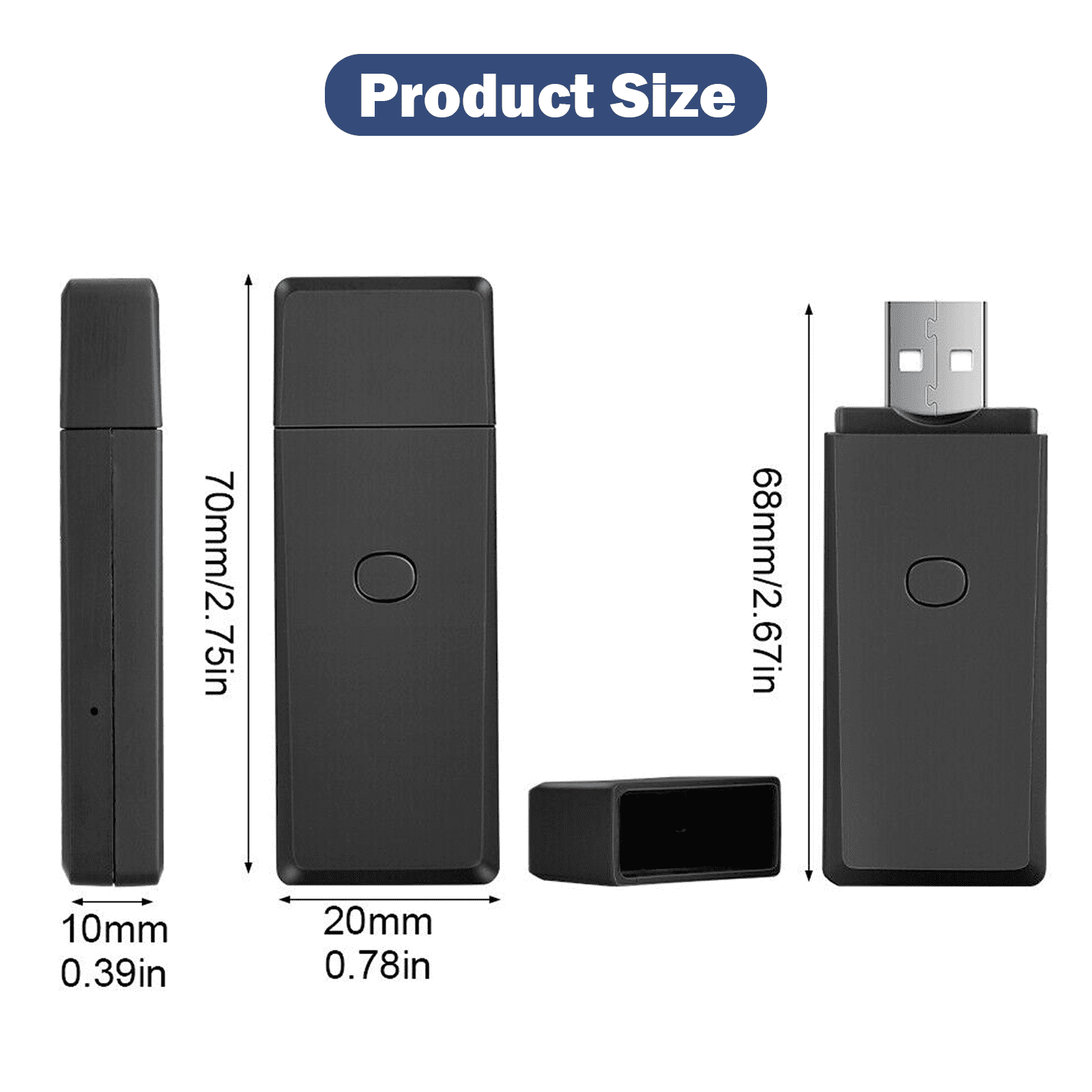 Mini Body Cam (64GB USB Flash Drive Style) – 1080P Security Video, Rechargeable Portable Surveillance Camera