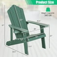 thumbnail image 3 of Costway Patio HIPS Adirondack Chair with Cup Holder Weather Resistant Outdoor 380 LBS Green, 3 of 12