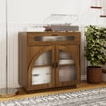 thumbnail image 6 of Pusnapku 31" Sideboard cabinet, Wood Entryway Cabinet with 2 Glass Doors, Drawer, Adjustable Shelf, Freestanding Accent Table for Hallway, Living Room, 6 of 9