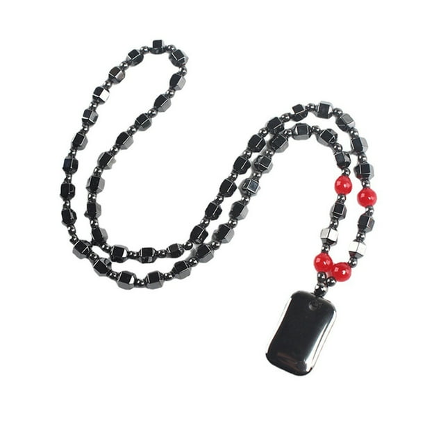 Collar de suéter con cuentas de piedra Minnieouse para Hombre colgante Rectangular brillante pulido AP015678-01