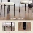 thumbnail image 3 of Boucle Dining Chairs Set of 4, Mid Century Modern Dining Room Chairs with Barrel Backrest, Upholstered White Kitchen Chairs for Dining Room, Restaurant, 3 of 6