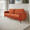 thumbnail image 5 of Orange corduroy, modern style solid color sofa, multi-person sofa, sturdy and stable, stylish and beautiful, suitable for living room and office, 5 of 11