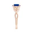 thumbnail image 3 of ANGARA Lab Grown 2.2 Ct Blue Sapphire Celtic Knot Engagement Ring for Women in 14K Rose Gold (Size-8mm) | September Birthstone, Anniversary, Jewelry Gift for Women | Lab-Grown Blue Sapphire Ring, 3 of 8