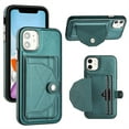 thumbnail image 1 of Leather Wallet Case For iPhone 12 Pro / 12 6.1",Premium Leather Material with Back Card Holders Magnetic Button Full Body Shockproof Luxury Case,Purple, 1 of 6