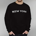 thumbnail image 3 of Men's 330g 100% Cotton NEW YORK Pattern Dropped Shoulder Round Neck Sweatshirt, 3 of 15