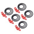 thumbnail image 1 of Unique Bargains Plastic Fishing Hook Keeper Holder with 3 Size Rubber Rings, Red 5 Pack, 1 of 6