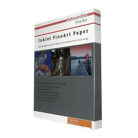 UPC: 4011367085865 | Hahnemuhle Matte Photo Rag  188 gsm 100 % Rag  Smooth  Bright White Inkjet Paper  13 x 19  25 Sheets