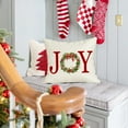 thumbnail image 4 of Christmas Pillow Covers 18x18,Outdoor Christmas Decorations Pillows Decorative Throw Pillow Cases,Wreath Xmas Joy Cushion Covers for Home Winter Holiday Couch, 4 of 6