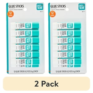 Pen+Gear Washable Glue Sticks, White, 24-Count