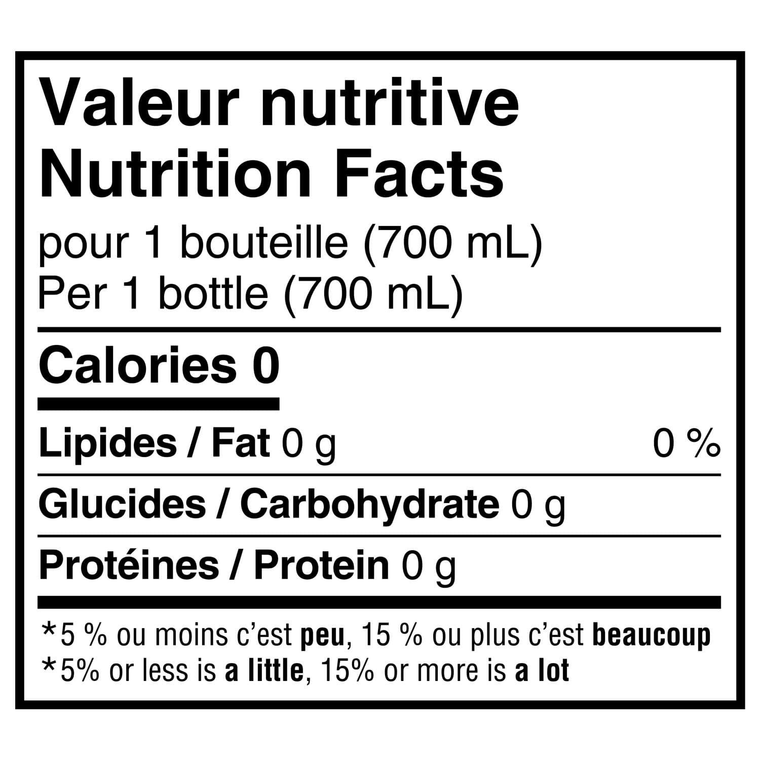 Glacéau smartwater, bouteille de 700 mL avec bouchon sport