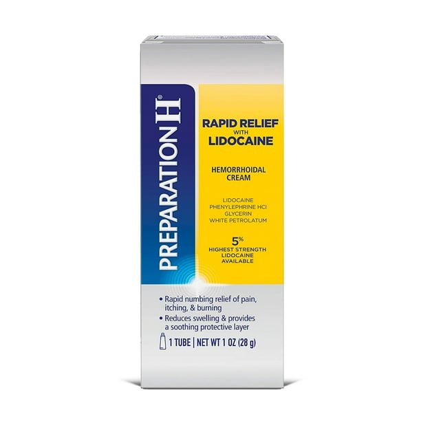 PREPARATION H Rapid Relief with Lidocaine Hemorrhoid Symptom Treatment Cream, Numbing Relief for