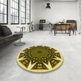 thumbnail image 4 of Ahgly Company Machine Washable Indoor Rectangle Transitional Chrome Gold Yellow Area Rugs, 2' x 3', 4 of 7
