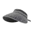 thumbnail image 3 of Sombrero de sol para mujer, portátil, informal, vaquero, visera para acampar, vacaciones, viajes, verano Gris, 3 of 9