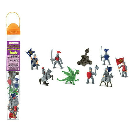 Safari Ltd 699904 Knights & Dragons Toob Hand Painted Toy Miniature Figurines (Set of
