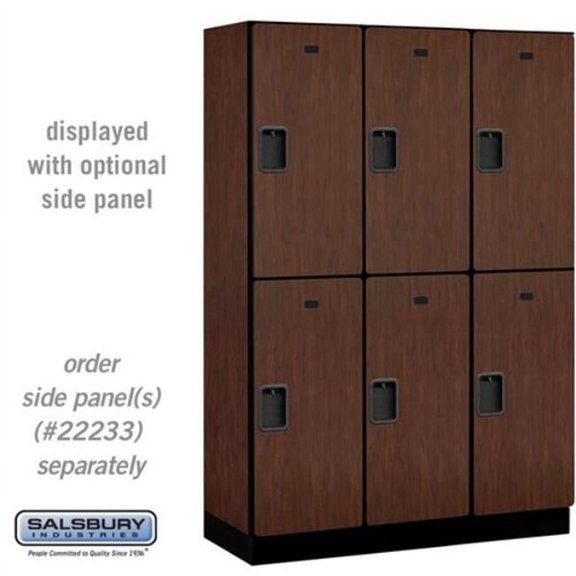 Salsbury Industries  18 in. Wide Double Tier Designer Wood Locker, Mahogany - 3 x 6 ft. x 18 in.