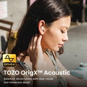 TOZO A1 Mini Earbuds Wireless Headphones Bluetooth, 32H, AI Noise Cancelling Mic, Stereo Bass, Clear Calls, Lightweight IPX5 Waterproof, App 32EQ, Khaki