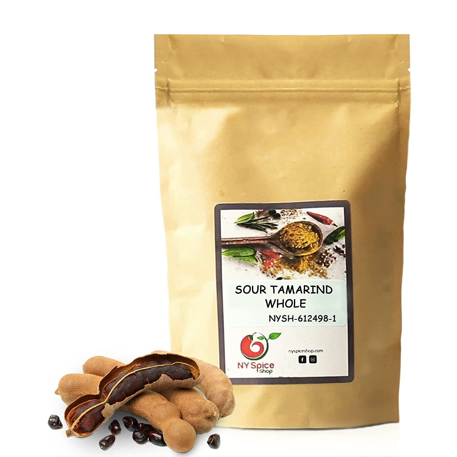 NY SPICE SHOP Sour Tamarind Whole 3 Pound Tamarind Pods Thai Sour